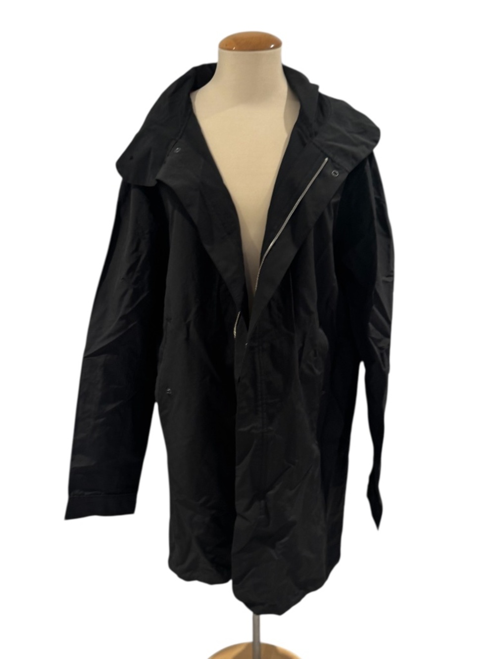 HERSCHEL black midi hooded lightweight jacket - size L